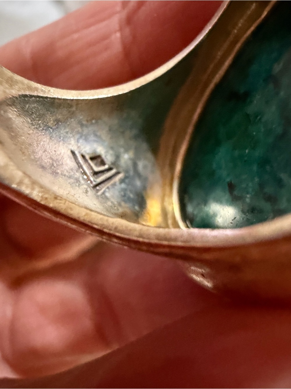 Silpada Stirling Silver Ring with Green Teal Stone - Picture 7 of 8